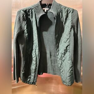 Croft & Barrow✨💚🩶 Dark Green Ribbed Jacket